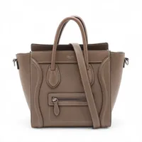 セリーヌ ラゲージ ナノショッパー レザー 2WAYハンドバッグ ブルー