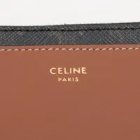 セリーヌ トリオンフ PVC×レザー コインケース ブラウン×ブラック