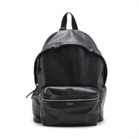 サンローランパリ ロゴワッペン キャンバス×レザー バックパック