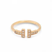 ティファニー Tワイヤー ダイヤ リング 750(PG) 2.6g A3886731｜中古