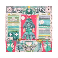 エルメス カレ90 PLANIFLEURS プラニフルール スカーフ シルク ピンク