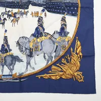 エルメス カレ90 MARINE ET CAVALERIE 海と騎兵隊 スカーフ シルク