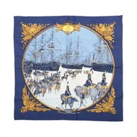 エルメス カレ90 Les Confessions 告白 スカーフ シルク ブルー