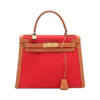 エルメス ケリー グローブ 7 クロコダイル レッド 汚れ ほつれ 内生地