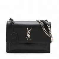 サンローランパリ サンセット パイソン×スエード チェーンショルダー