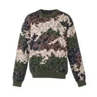 ヴィトン×NIGO 22SS ウール ニット L メンズ アイボリー×レッド RM221M