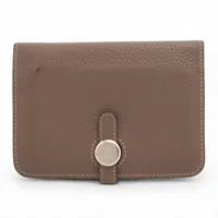 エルメス ベアンコンパクト ヴォーエプソン 二つ折り財布 エトゥープ