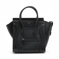 セリーヌ ラゲージ マイクロショッパー レザー ハンドバッグ