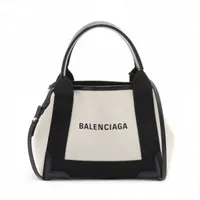 バレンシアガ カバスXS レザー 2WAY ハンドバッグ バレンシアガ ネイビーカバスXS キャンバスxレザー 2WAYハンドバッグ