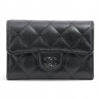 シャネル マトラッセ ラムスキン キーケース ブラック シルバー金具 18