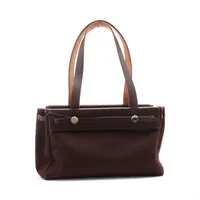 美品 エルメス ミセスヒッピー ショルダーバッグ トワルオフィシエ スイフト 紺 エルメス ミセスヒッピー トワルオフィシエ×ヴォースイフト レッド