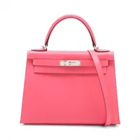 エルメス ケリー 18 ヴォーエプソン Rose Azalee ローズアザレ ピンク D刻印 ベルト レザー シルバー金具 箱付 HERMES（新品・未使用品） HERMES エルメス ショルダーバッグ コンスタンス 3 ミニ 18