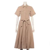 セリーヌ フィービー期 コットン×レザー ワンピース S レディース