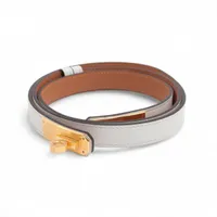 ◇エルメス◇レザー/エブリン/80/ベルト/刻印:□L/ブランド エルメス エブリン □L:2008年 ベルト 80 レザー オレンジ×ブラック