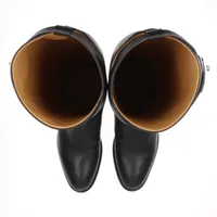 エルメス ジャンピング レザー ロングブーツ 37 レディース ブラック