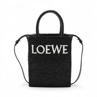 極 美品 ロエベ ロゴ ステッチ レザー トートバッグ セミ ショルダーバッグ A4054981.JPG