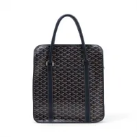 ゴヤール ブルゴーニュ PVC×レザー トートバッグ ブラック AP097832