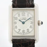カルティエ タンクマスト WSTA0042 SS SS×革 QZ シルバー文字盤