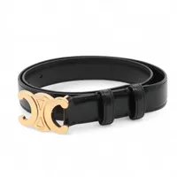 セリーヌ トリオンフ ベルト サイズ調整可能 レザー ブラック×ゴールド