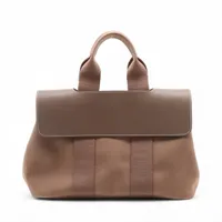 エルメス ヴァルパライソPM トワルシェブロン×レザー オレンジ