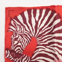 エルメス カレ20 ゼブラペガサス スカーフ シルク レッド AP134857