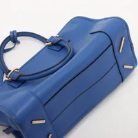 ロエベ アマソナ28 レザー 2WAYハンドバッグ ブルー AP134994｜中古