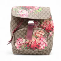 グッチ チルドレンズ GGスプリーム PVC×レザー バックパック/リュック