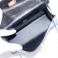エルメス ポシェットケリー ミニ リザード ブラック ゴールド金具 W