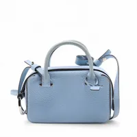 デルボー タンペートGM レザー 2WAYハンドバッグ ピンク ミラー付き