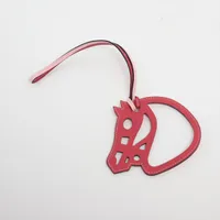 エルメス パドックシュバル チャーム レザー ピンク×レッド A4057266