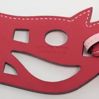 エルメス パドックシュバル チャーム レザー ピンク×レッド A4057266