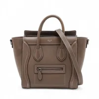 セリーヌ ラゲージ ナノショッパー レザー 2WAYハンドバッグ ブルー