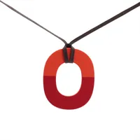 エルメス ルーペネックレス ペンダント レザー×メタル シルバー