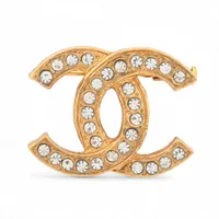 シャネル ココマーク 174 ブローチ GP×ラインストーン ゴールド