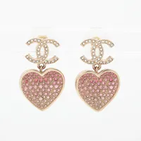 シャネル ココマーク C23P ピアス(両耳用) GP×ラインストーン ゴールド