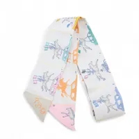 エルメス ツイリー ツインズ ド レ ブックル ビジュー スカーフ シルク