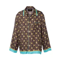 グッチ×ドラえもん インターロッキングG シルク シャツ 46 メンズ