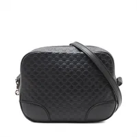 グッチ シルヴィ レザー×ハラコ ショルダーバッグ ブラック 421882