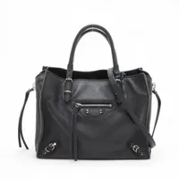 バレンシアガ ザ・タウン レザー 2WAYハンドバッグ ブラック 240579