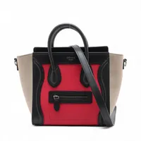 セリーヌ ラゲージ ナノショッパー レザー 2WAYハンドバッグ ブラック