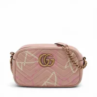 値下げ！グッチ GGマーモント レザー チェーンショルダーバッグ 447632 グッチ GGマーモント レザー チェーンショルダーバッグ ピンク 447632