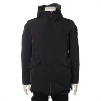 ヘルノ ウール×ナイロン ダウンコート 44 メンズ ブラック ダッフル