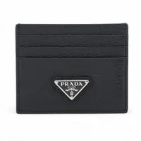 プラダ サフィアーノメタル 1M0881 レザー 名刺入れ ブラック カード