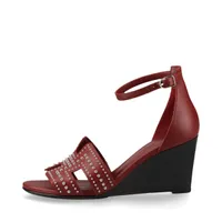 エルメス レジェンド レザー サンダル 36 レディース ボルドー