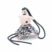 ロエベ アニマル チャーム ウサギ チャーム レザー グレー×ホワイト