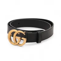 グッチ 414516 レザー GGマーモントベルト グッチ 414516 GGマーモント ベルト 80 GP×革 ブラック A4059894｜中古