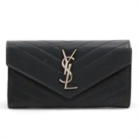 サンローランパリ YSLライン GBL372264 レザー 財布 ブラック A3686652