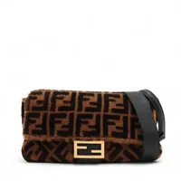 フェンディ マンマバケット フェルト ショルダーバッグ パープル