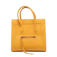 セリーヌ ラゲージ ファントム レザー ハンドバッグ イエロー AP135294