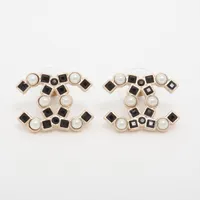 シャネル ココマーク B15B ピアス(両耳用) GP×フェイクパール ゴールド